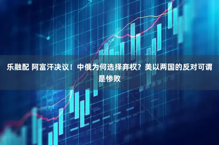乐融配 阿富汗决议！中俄为何选择弃权？美以两国的反对可谓是惨败